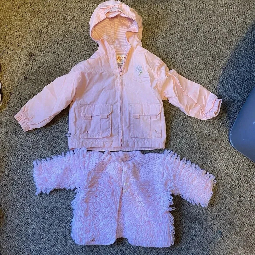 Infants 12-18 M Baby Girl Hooked Jacket First Explore Pink Cottagecore 2 Piece